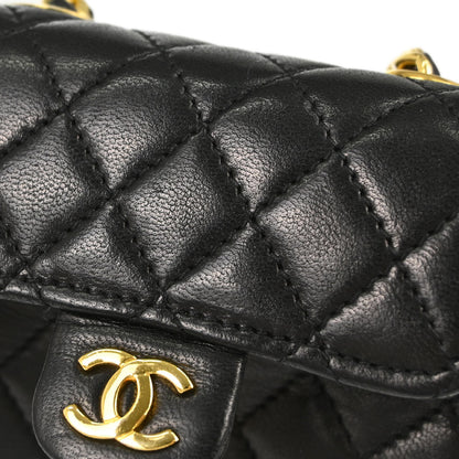Chanel Black Lambskin Classic Flap Micro Bum Belt Bag