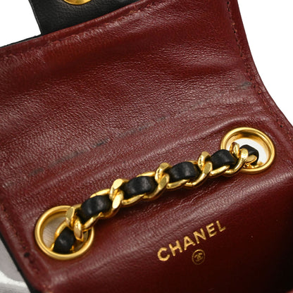Chanel Black Lambskin Classic Flap Micro Bum Belt Bag