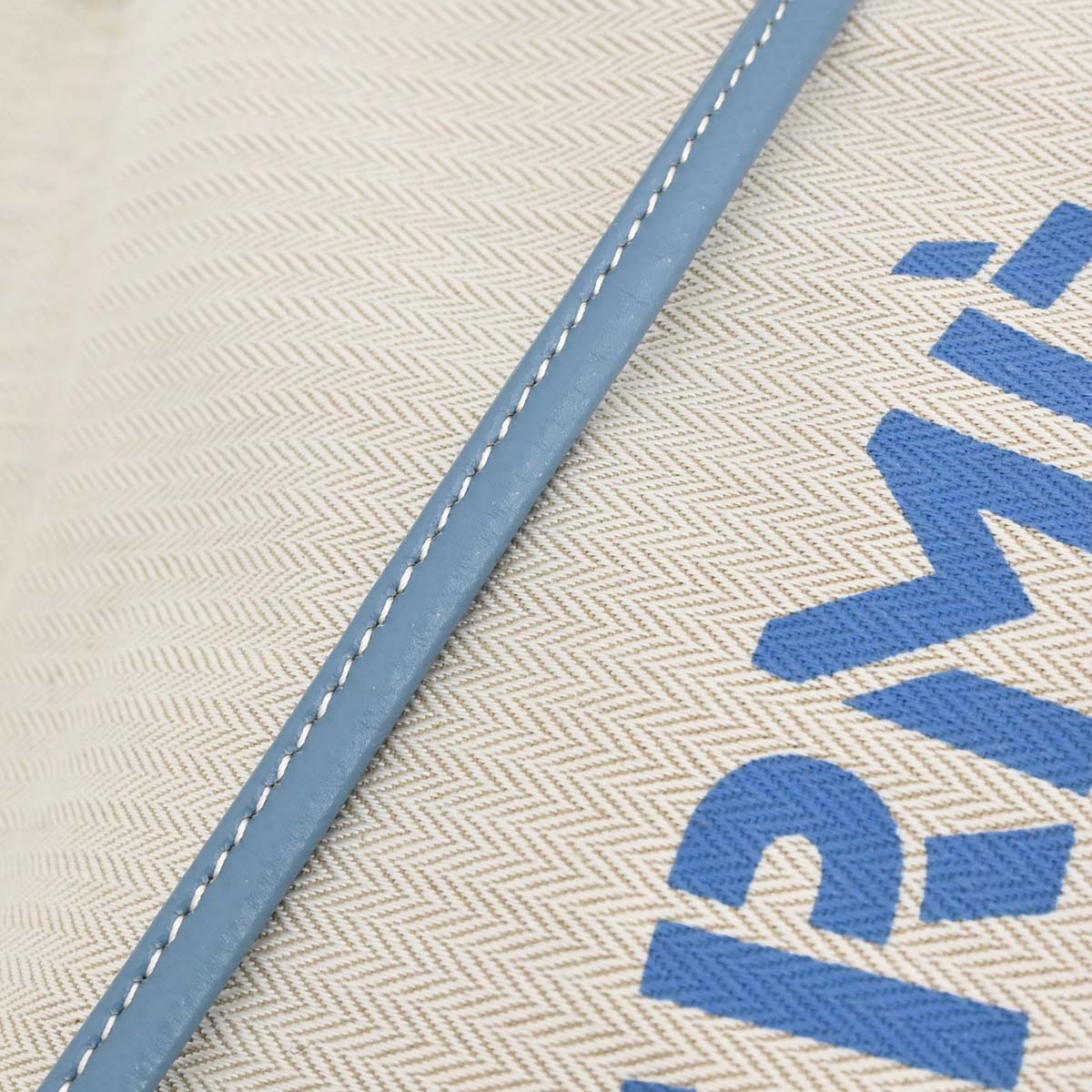 Hermes Beige Blue Jean Toile Chevrons Aline GM Shoulder Bag