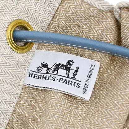 Hermes Beige Blue Jean Toile Chevrons Aline GM Shoulder Bag