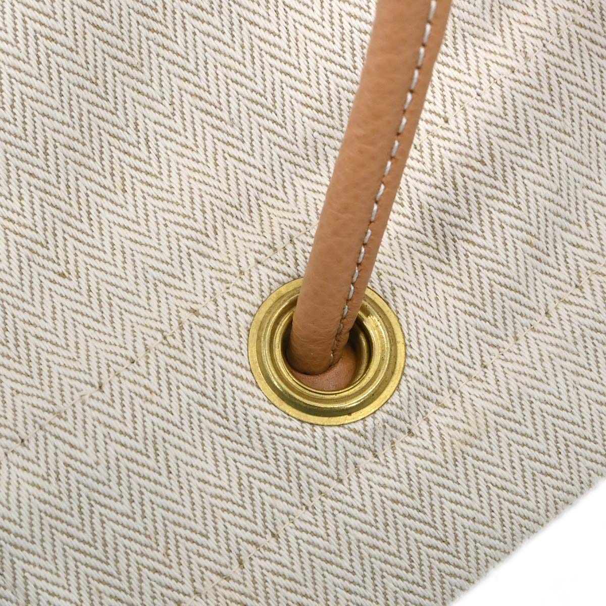 Hermes Beige Natural Toile Chevrons Aline GM Shoulder Bag