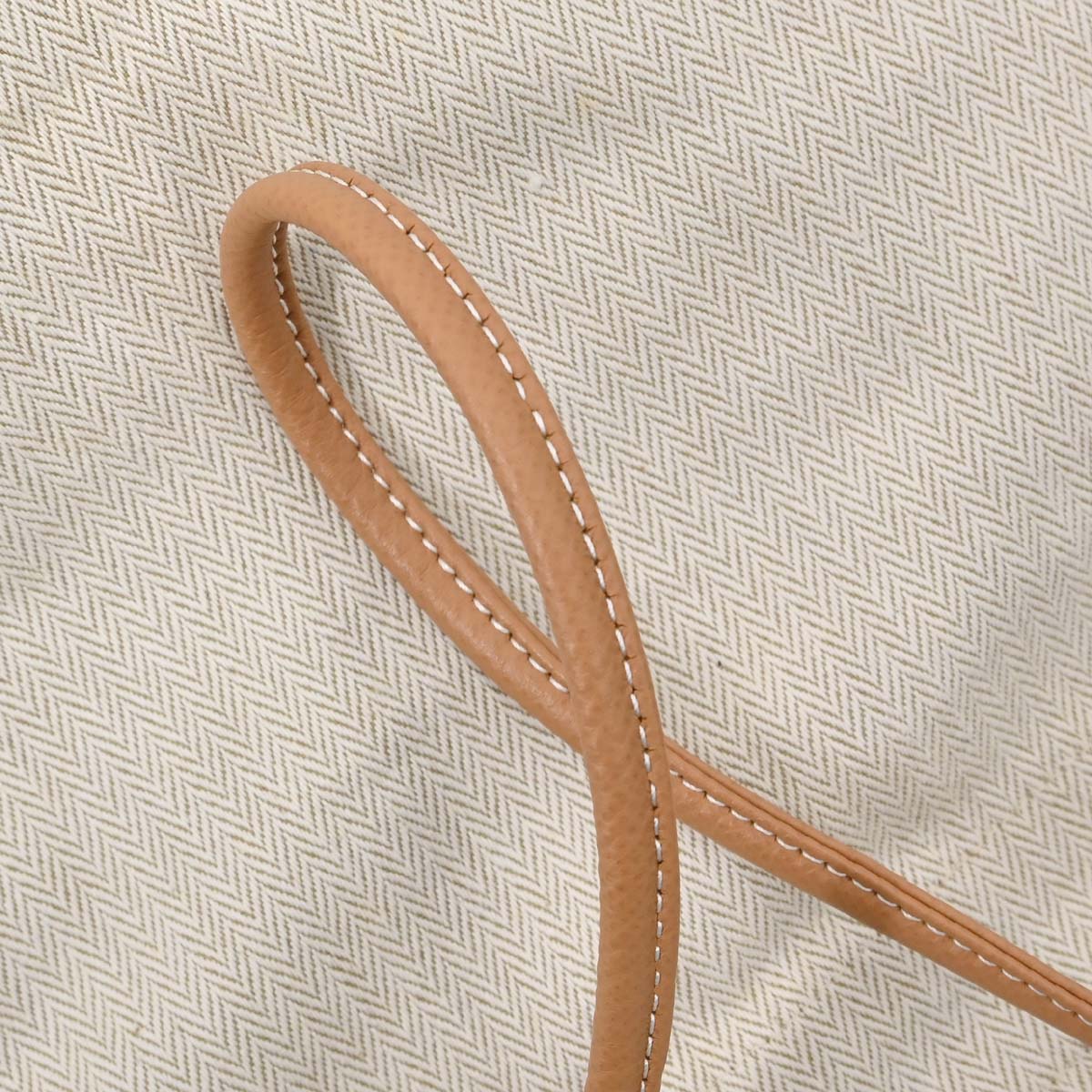 Hermes Beige Natural Toile Chevrons Aline GM Shoulder Bag