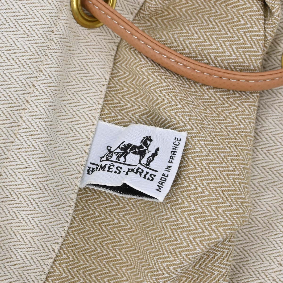 Hermes Beige Natural Toile Chevrons Aline GM Shoulder Bag