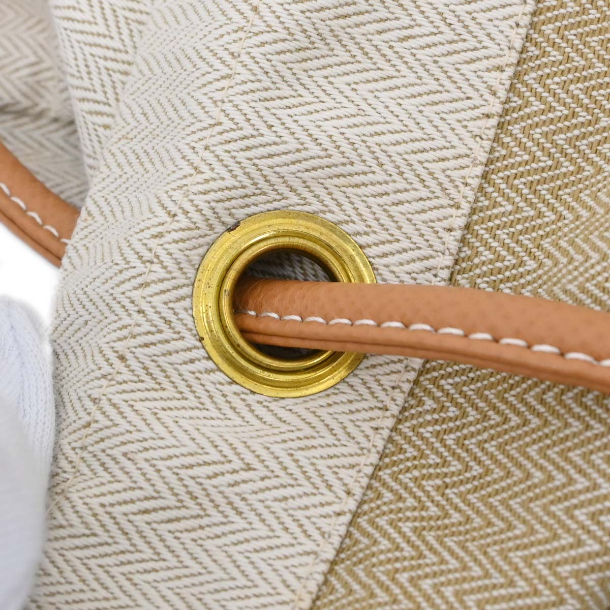 Hermes Beige Natural Toile Chevrons Aline GM Shoulder Bag