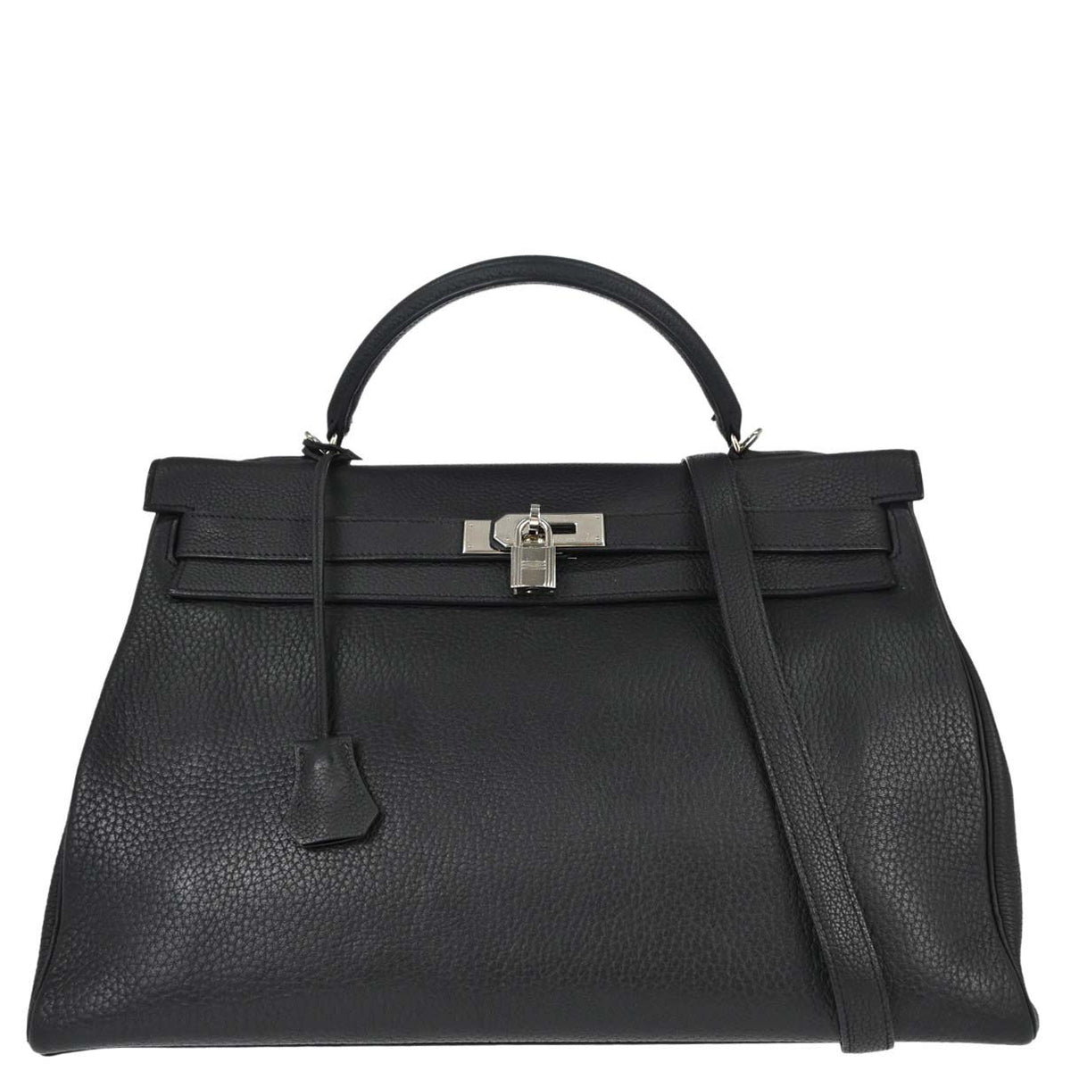 Hermes Black Togo Kelly 40 Retourne 2way Shoulder Handbag