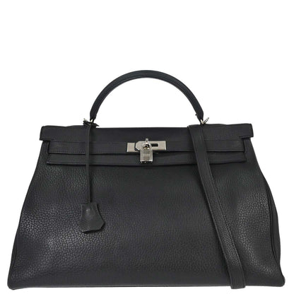 Hermes Black Togo Kelly 40 Retourne 2way Shoulder Handbag