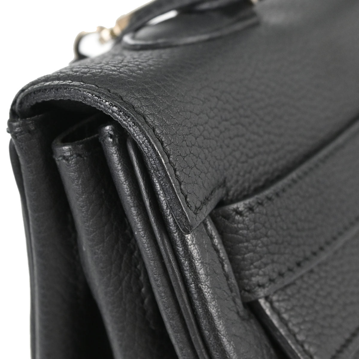 Hermes Black Togo Kelly 40 Retourne 2way Shoulder Handbag