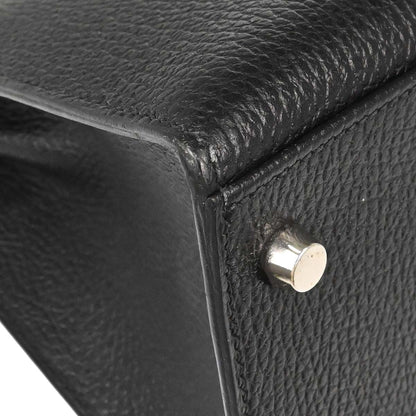 Hermes Black Vache Liegee Kelly 28 Sellier 2way Shoulder Handbag