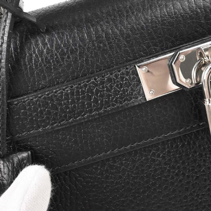 Hermes Black Vache Liegee Kelly 28 Sellier 2way Shoulder Handbag