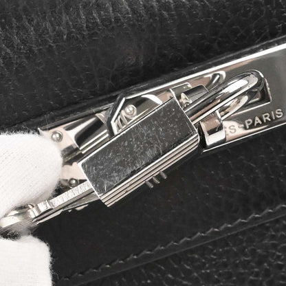 Hermes Black Vache Liegee Kelly 28 Sellier 2way Shoulder Handbag