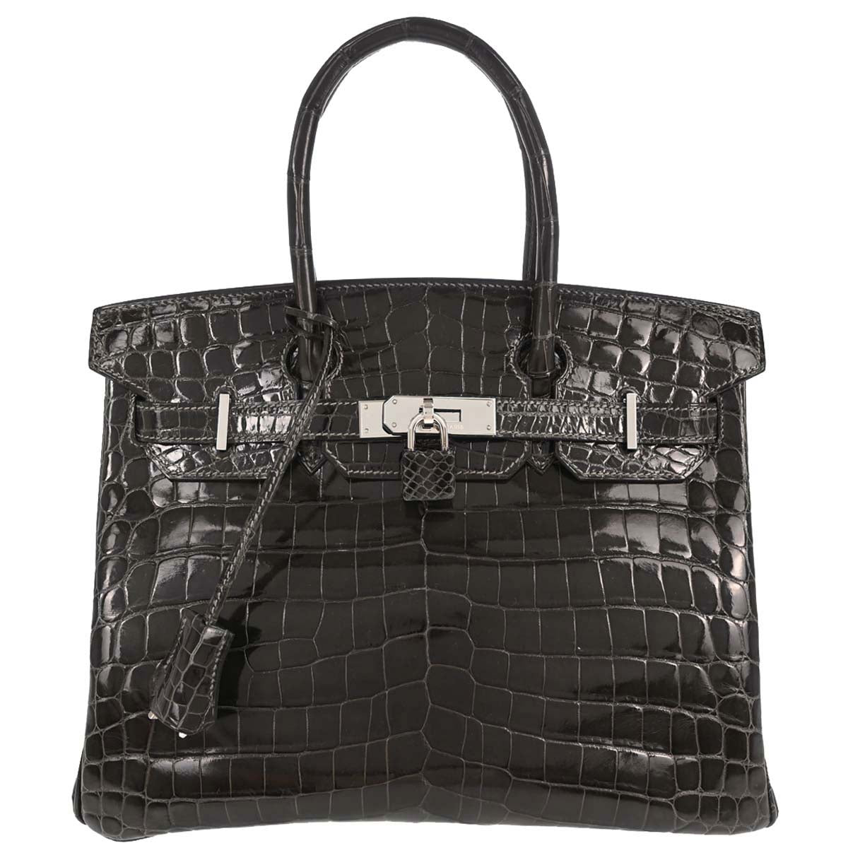 Hermes * Gris Fonce Niloticus Birkin 30 Handbag