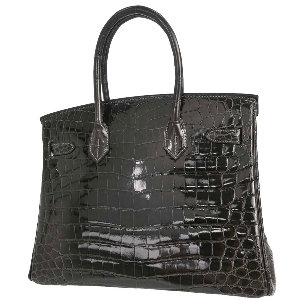 Hermes * Gris Fonce Niloticus Birkin 30 Handbag