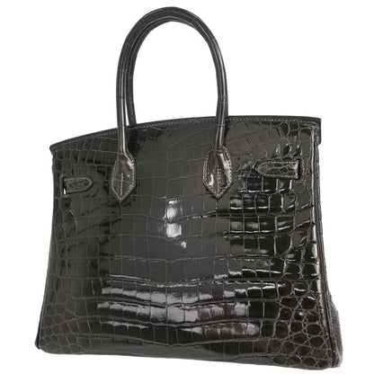 Hermes * Gris Fonce Niloticus Birkin 30 Handbag