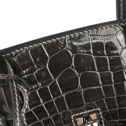 Hermes * Gris Fonce Niloticus Birkin 30 Handbag
