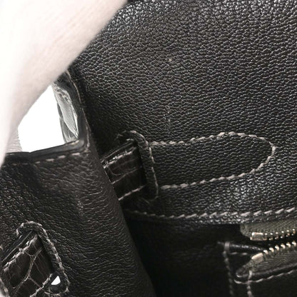 Hermes * Gris Fonce Niloticus Birkin 30 Handbag