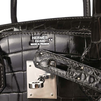 Hermes * Gris Fonce Niloticus Birkin 30 Handbag