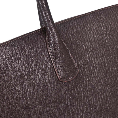 Hermes Havane Chevre Coromandel White Bus GM Tote Bag