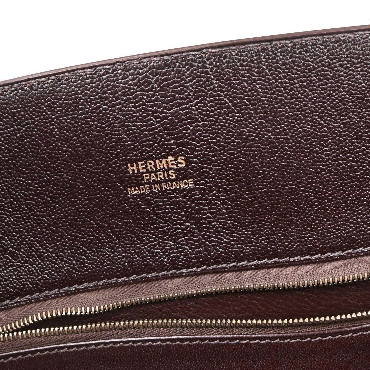 Hermes Havane Chevre Coromandel White Bus GM Tote Bag