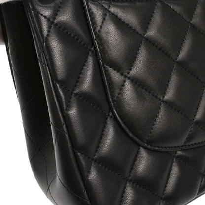 Chanel 2012 Black Lambskin Jumbo Classic Double Flap Shoulder Bag