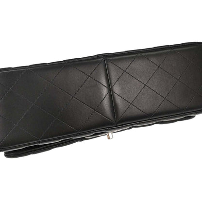 Chanel 2012 Black Lambskin Jumbo Classic Double Flap Shoulder Bag