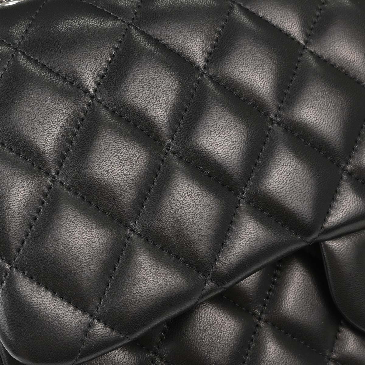 Chanel 2012 Black Lambskin Jumbo Classic Double Flap Shoulder Bag