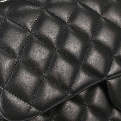 Chanel 2012 Black Lambskin Jumbo Classic Double Flap Shoulder Bag