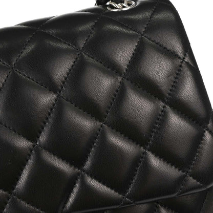 Chanel 2012 Black Lambskin Jumbo Classic Double Flap Shoulder Bag