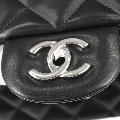 Chanel 2012 Black Lambskin Jumbo Classic Double Flap Shoulder Bag