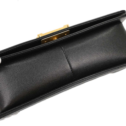 Boy Chanel Black Caviar Skin Medium Shoulder Bag