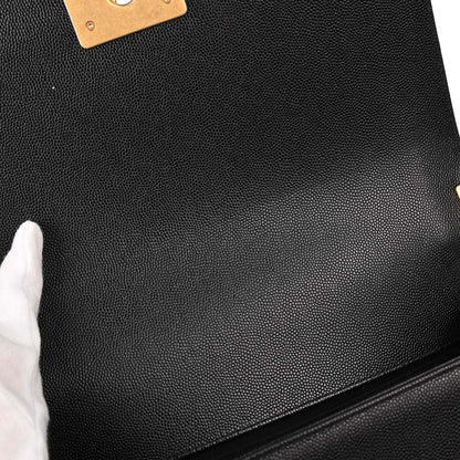 Boy Chanel Black Caviar Skin Medium Shoulder Bag