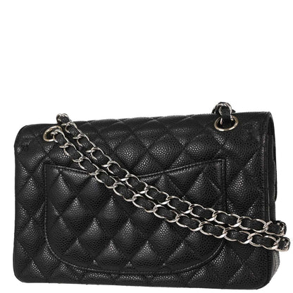 Chanel 2012 Black Caviar Skin Small Classic Double Flap Shoulder Bag