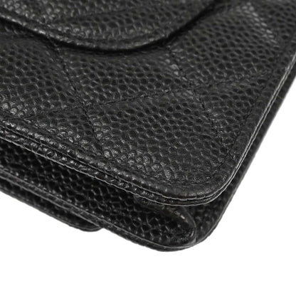Chanel Black Caviar Skin Classic WOC Wallet on Chain Shoulder Bag