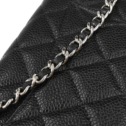 Chanel Black Caviar Skin Classic WOC Wallet on Chain Shoulder Bag