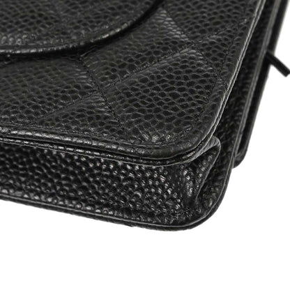 Chanel Black Caviar Skin Classic WOC Wallet on Chain Shoulder Bag