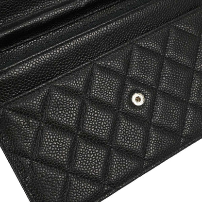 Chanel Black Caviar Skin Classic WOC Wallet on Chain Shoulder Bag
