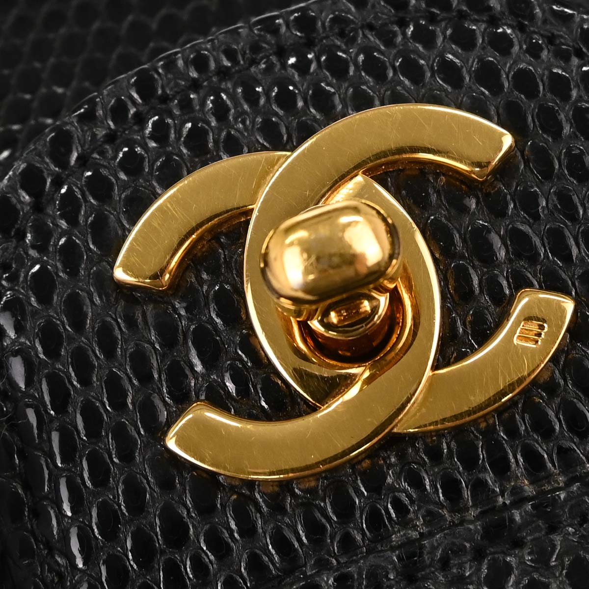 Chanel * Black Lizard Small Classic Double Flap Shoulder Bag
