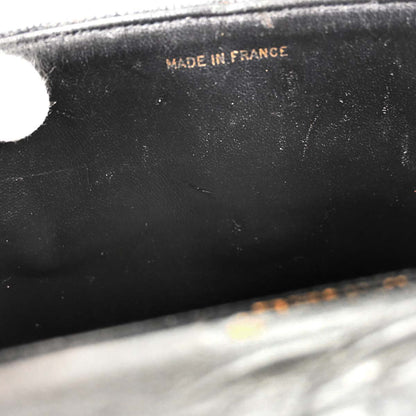 Chanel * Black Lizard Small Classic Double Flap Shoulder Bag