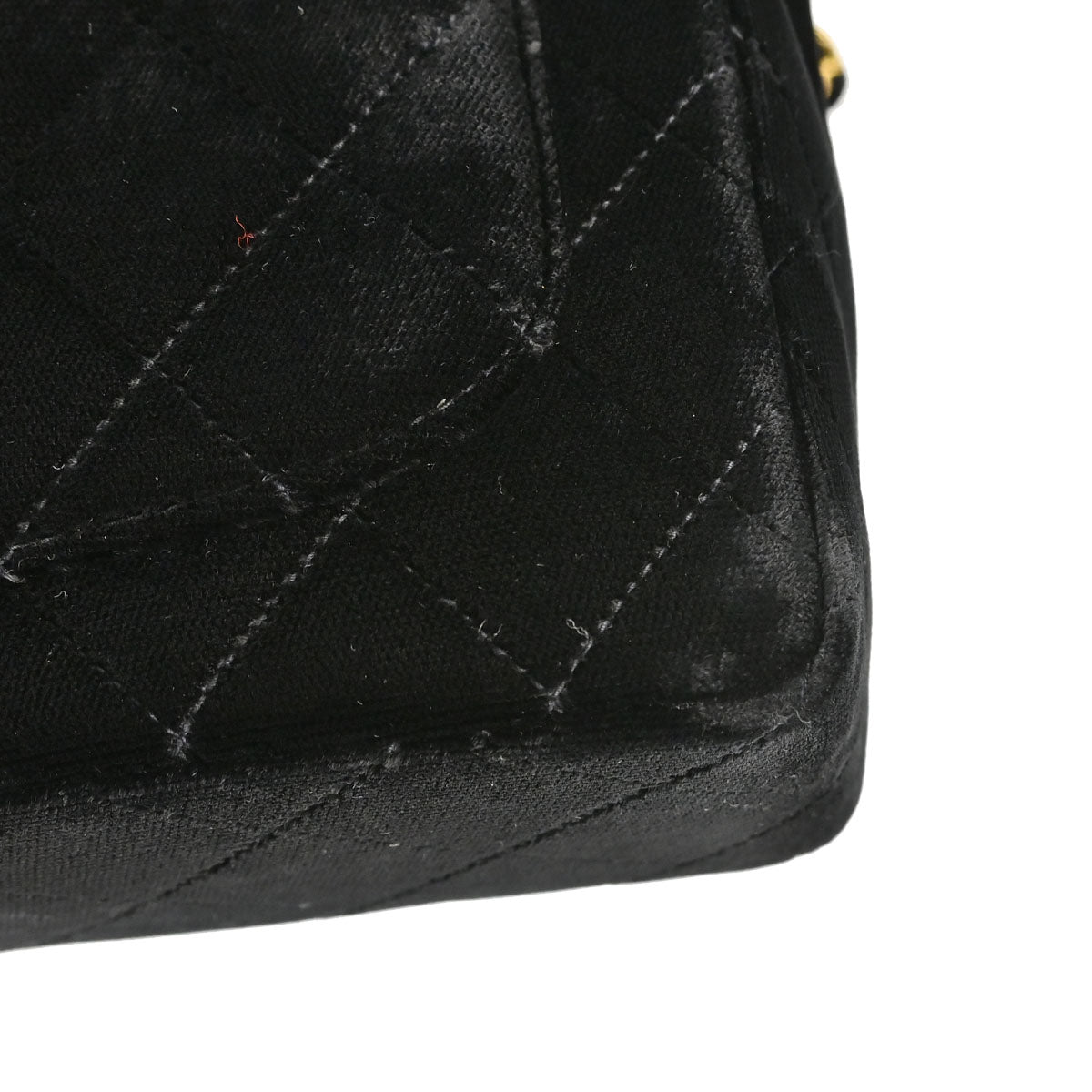 Chanel 1994-1996 Black Velvet Mini Classic Square Flap Shoulder Bag 17