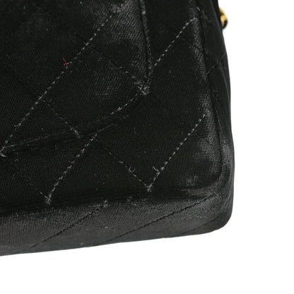 Chanel 1994-1996 Black Velvet Mini Classic Square Flap Shoulder Bag 17