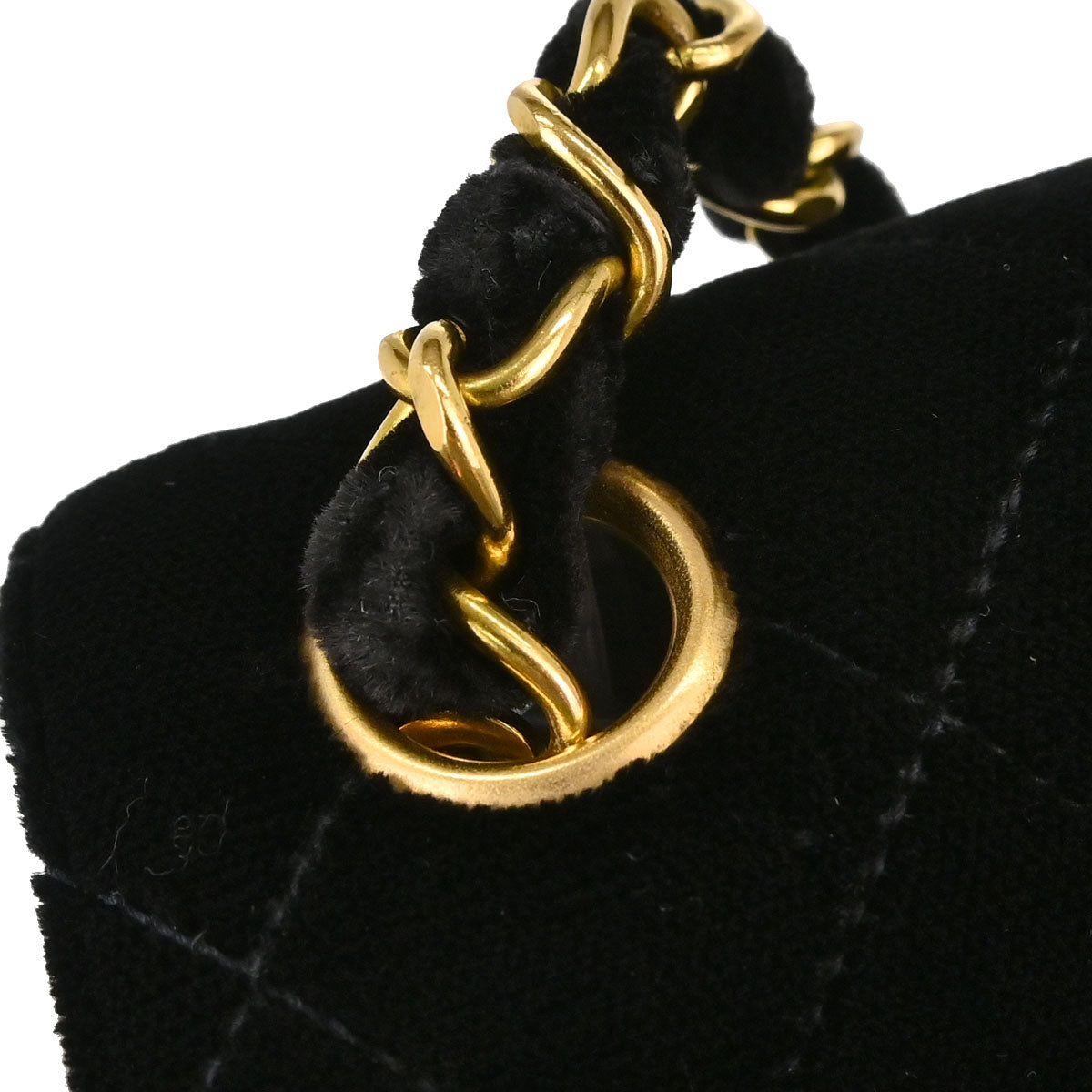 Chanel 1994-1996 Black Velvet Mini Classic Square Flap Shoulder Bag 17