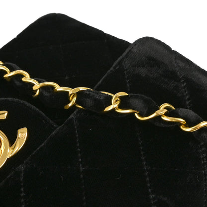 Chanel 1994-1996 Black Velvet Mini Classic Square Flap Shoulder Bag 17