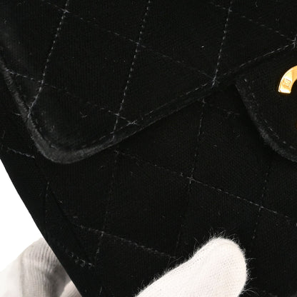 Chanel 1994-1996 Black Velvet Mini Classic Square Flap Shoulder Bag 17