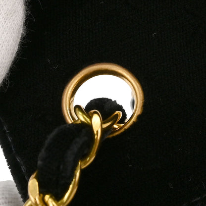 Chanel 1994-1996 Black Velvet Mini Classic Square Flap Shoulder Bag 17