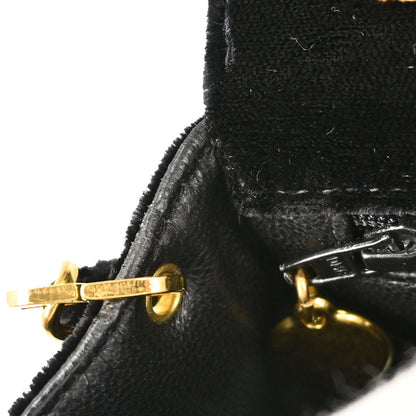 Chanel 1994-1996 Black Velvet Mini Classic Square Flap Shoulder Bag 17