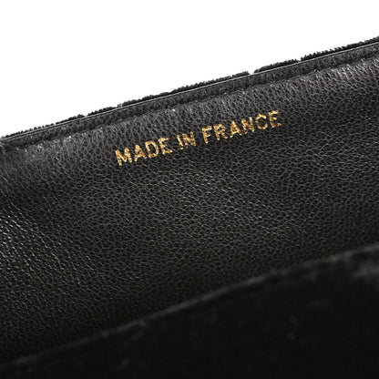 Chanel 1994-1996 Black Velvet Mini Classic Square Flap Shoulder Bag 17