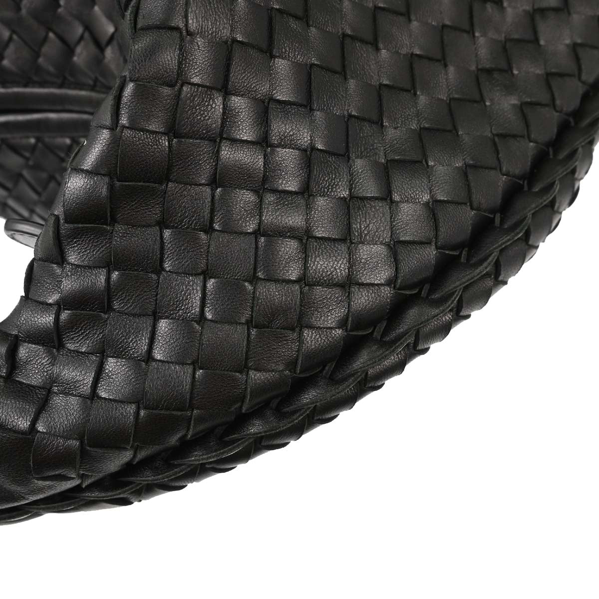 Bottega Veneta Black Lambskin Intrecciato Hobo Handbag