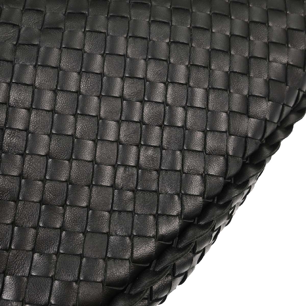 Bottega Veneta Black Lambskin Intrecciato Hobo Handbag