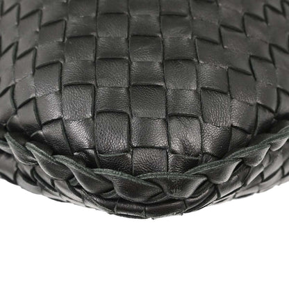 Bottega Veneta Black Lambskin Intrecciato Hobo Handbag