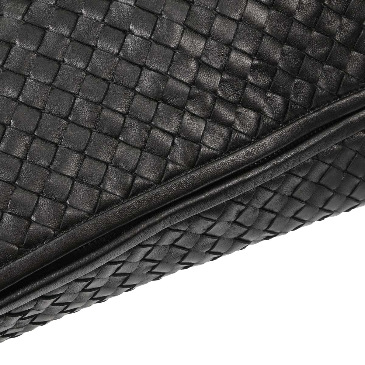 Bottega Veneta Black Lambskin Intrecciato Hobo Handbag