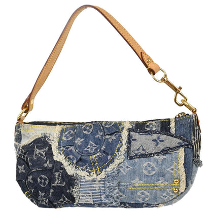 Louis Vuitton Blue Monogram Denim Patchwork Pouchy Handbag M95382